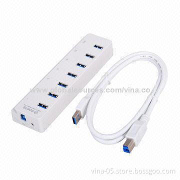New Design High-speed 7-port USB3.0 Hub with CE and RoHS Marks, Plug-and-play Function